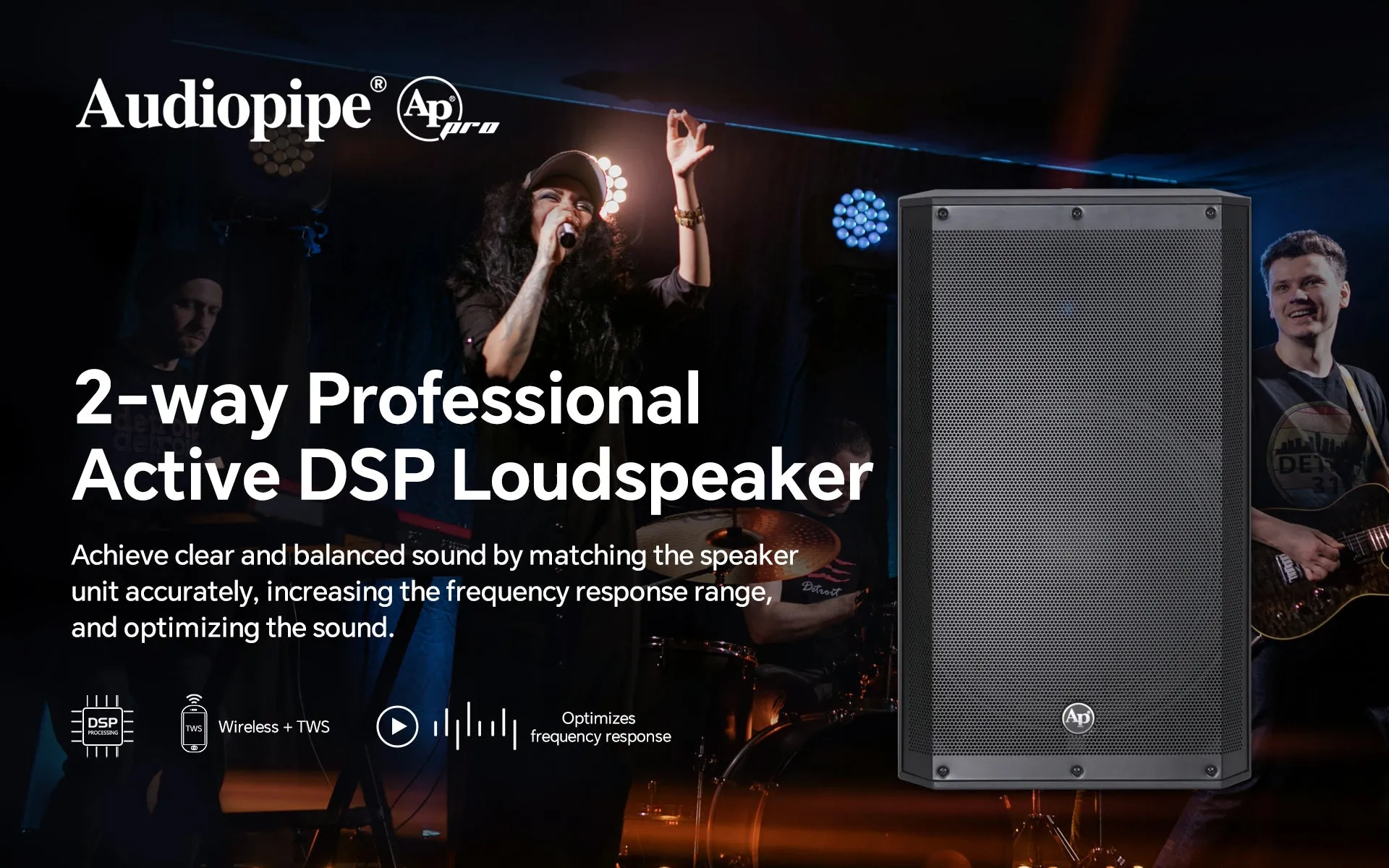 15" 2-Way Professional Active Loudspeaker ( DJPW-X15-DSP)