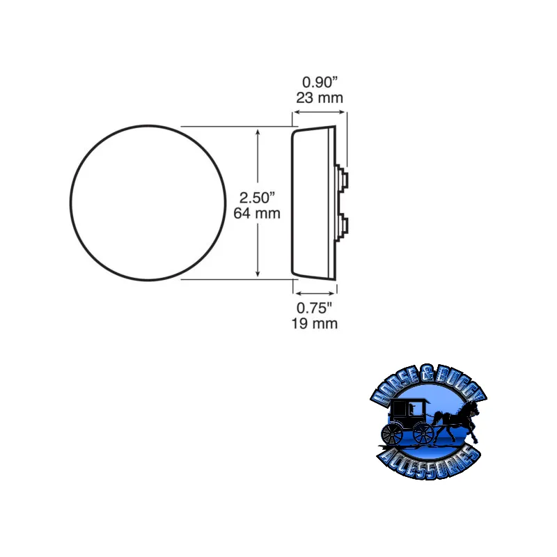 162A 2.5" Amber LED Marker/ Clearance, P2, Round