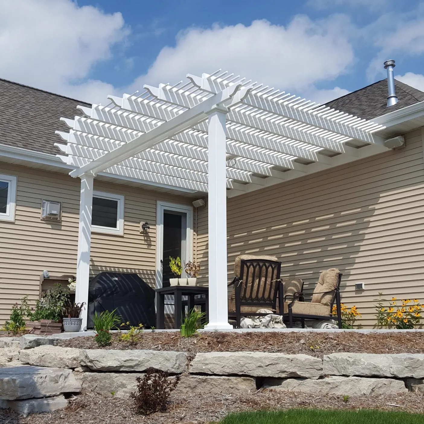 18' x 8' Wall-Mount Pergola - Made in USA
