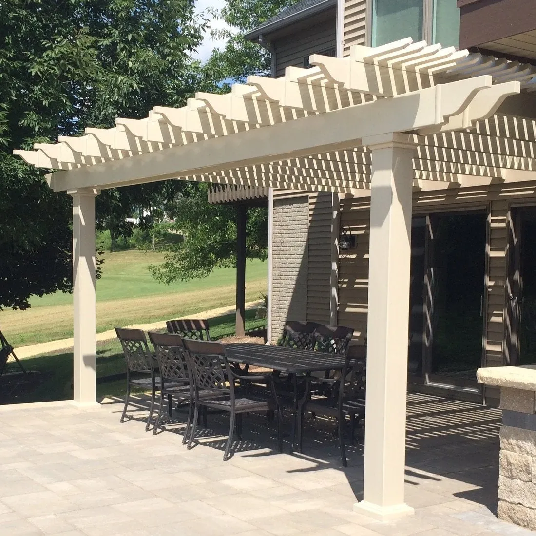 18' x 8' Wall-Mount Pergola - Made in USA