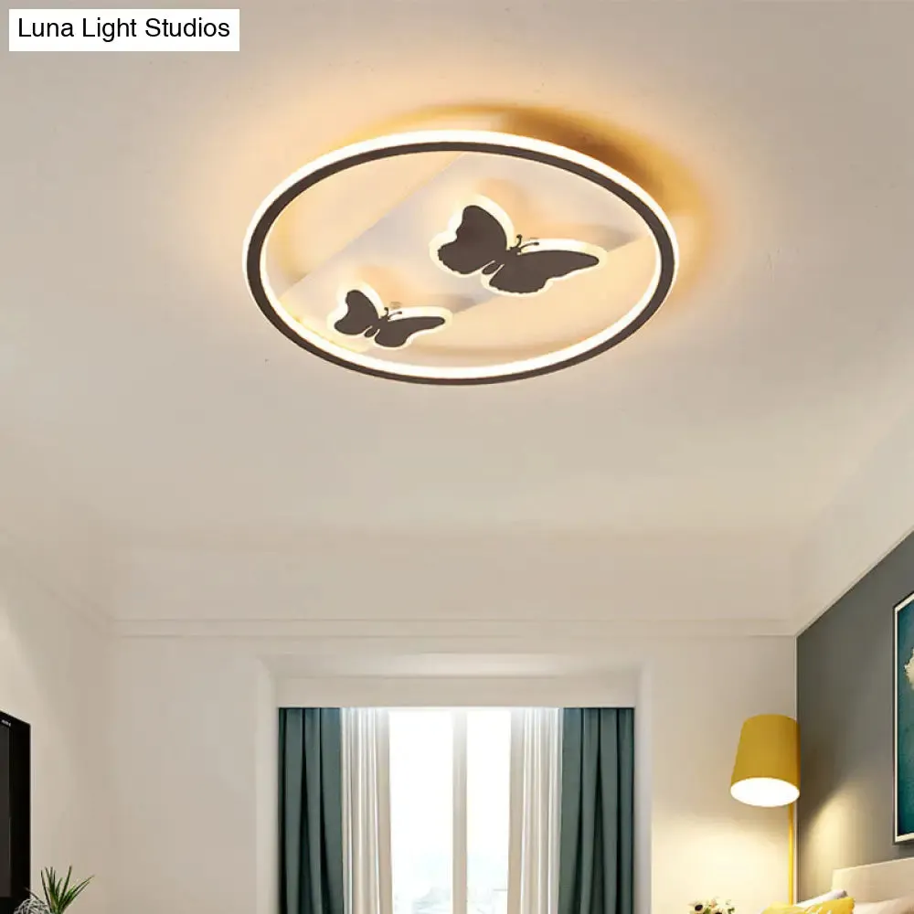 18.5"/23" Modern Acrylic Brown LED Ceiling Fixture in Warm/White Light - Remote Control Dimmable