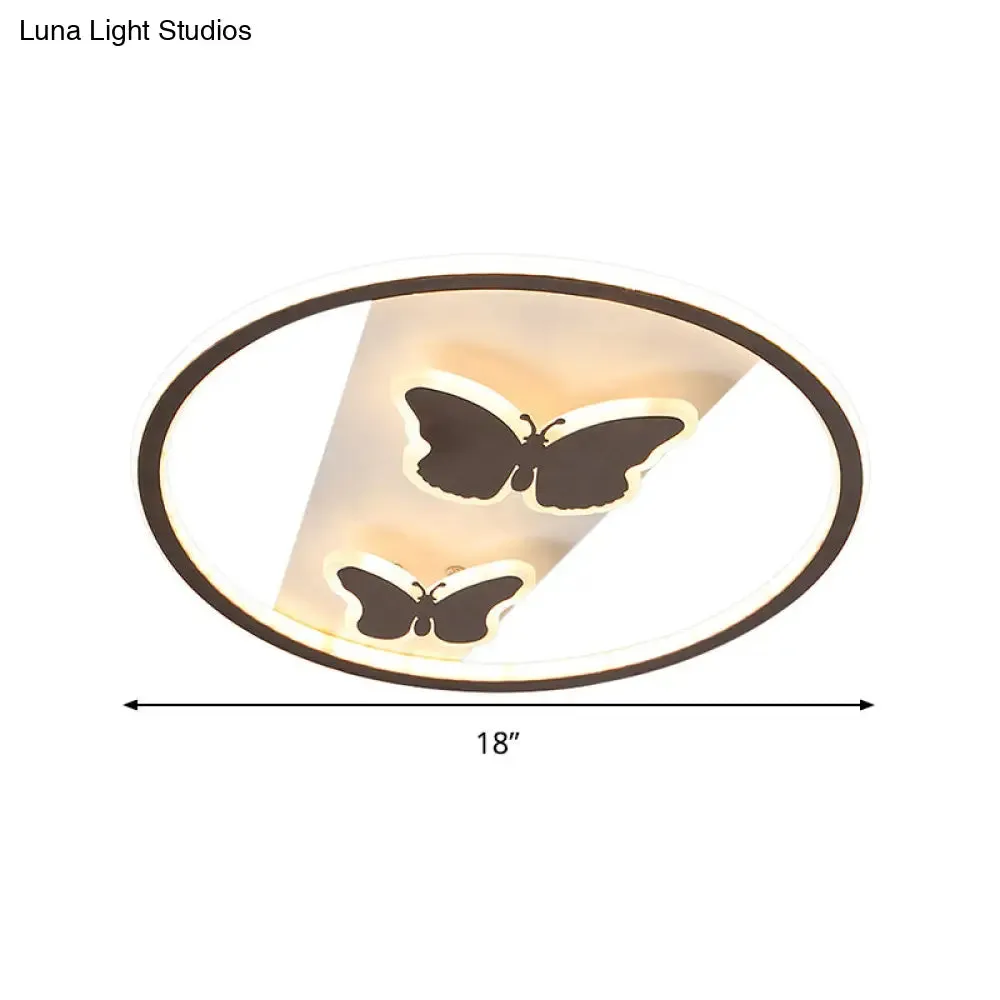 18.5"/23" Modern Acrylic Brown LED Ceiling Fixture in Warm/White Light - Remote Control Dimmable