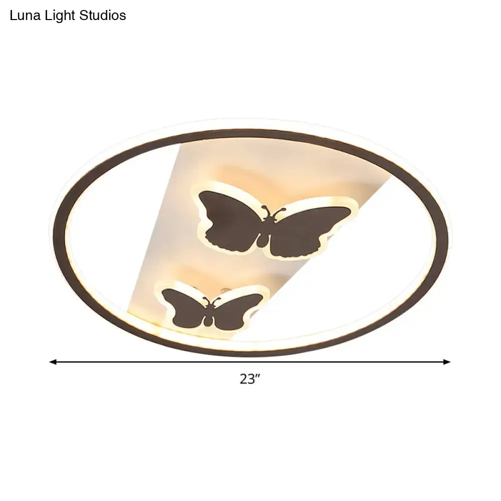 18.5"/23" Modern Acrylic Brown LED Ceiling Fixture in Warm/White Light - Remote Control Dimmable