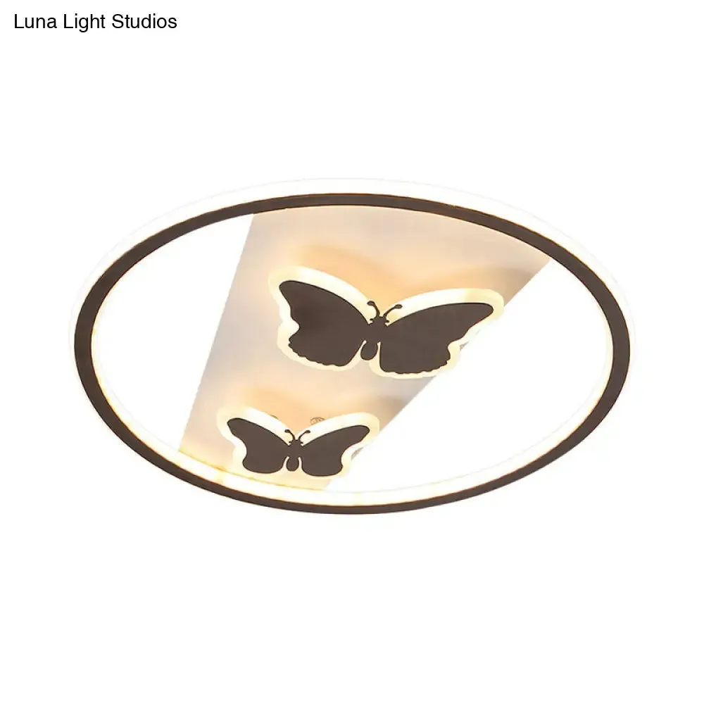 18.5"/23" Modern Acrylic Brown LED Ceiling Fixture in Warm/White Light - Remote Control Dimmable