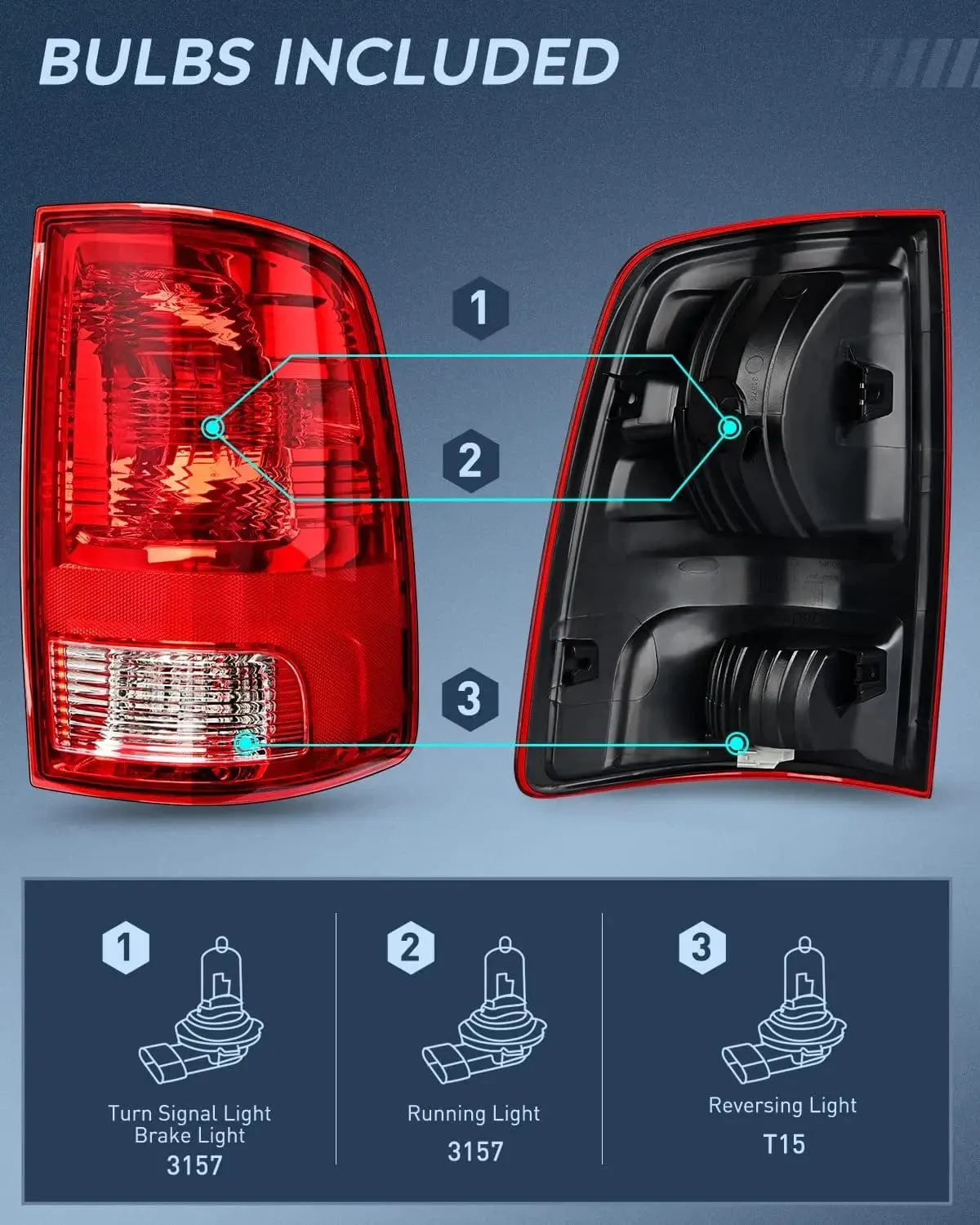 2009-2018 Dodge Ram 1500 2500 3500 Tail light Assembly Rear Lamp Replacement OE Style Passenger Side