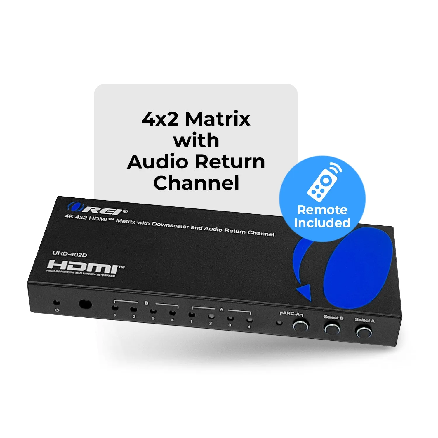 4K 4x2 HDMI Matrix Switch With ARC Audio Extraction, HDR & Downscaling (UHD-402D)