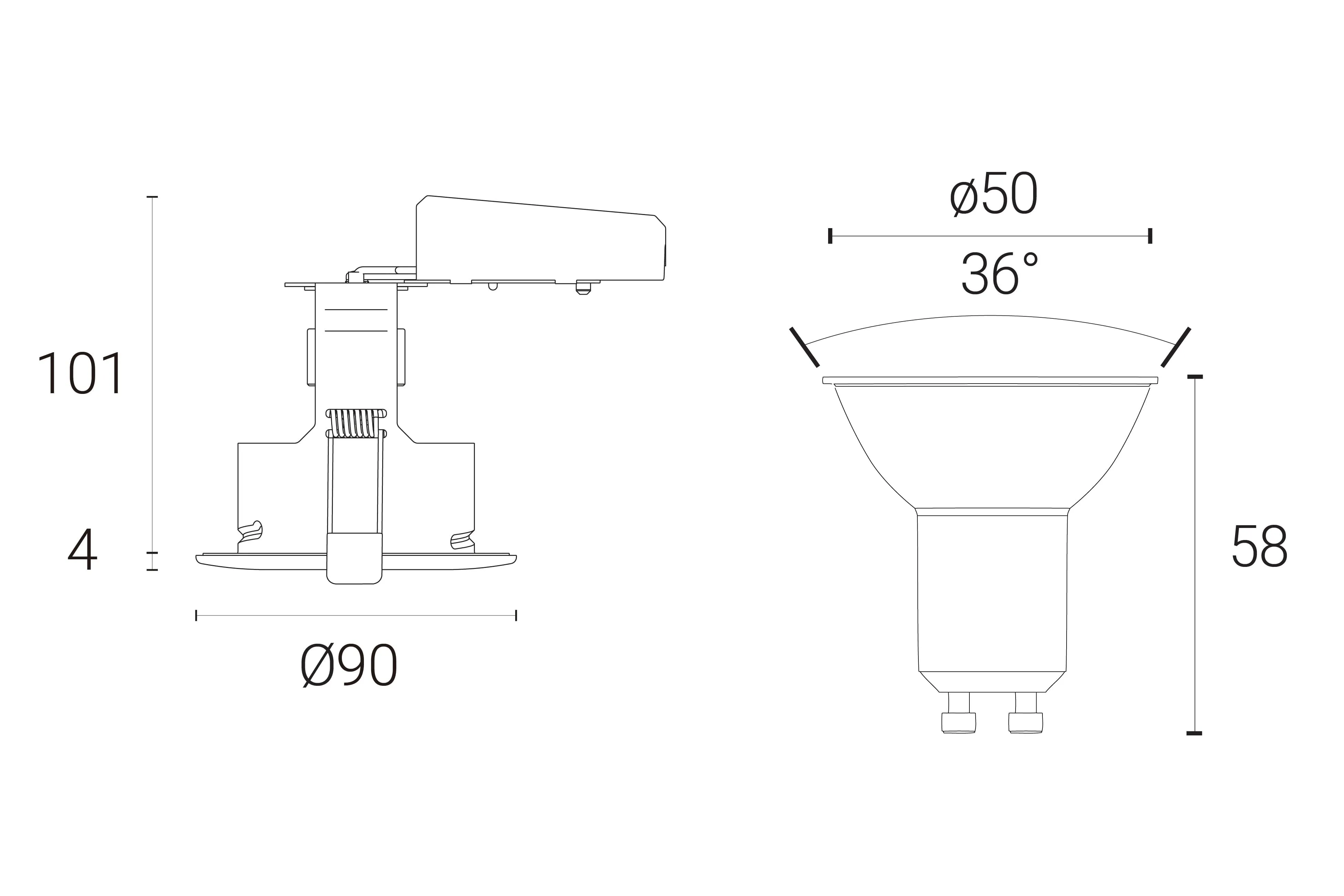 4lite WiZ Connected Fire-Rated IP20 GU10 Smart Adjustable LED Downlight - Satin Chrome