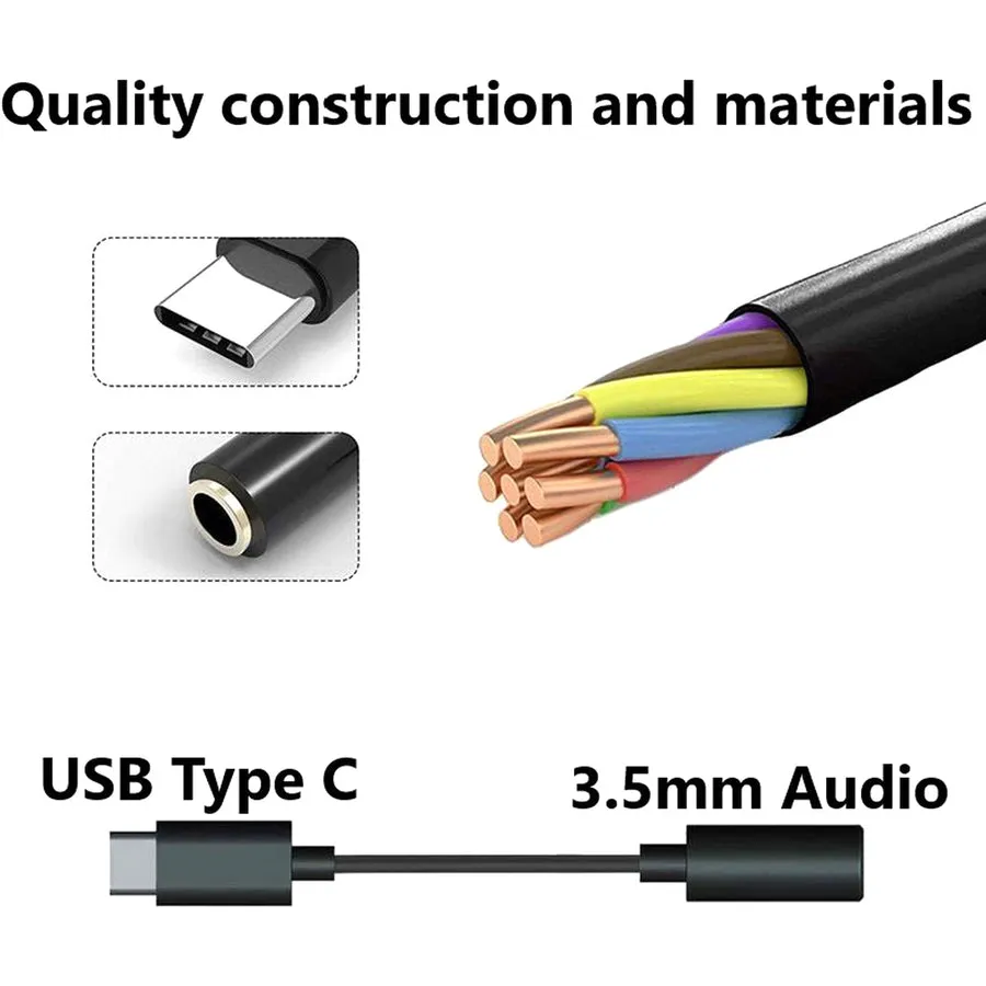 4XEM USB-C Male To 3.5mm Female Adapter Black 4XUSBC35MMB