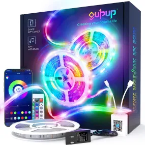 50 FT LED Strip Lights, Bluetooth LED Lights, Color Changing Light Strip with Music Sync