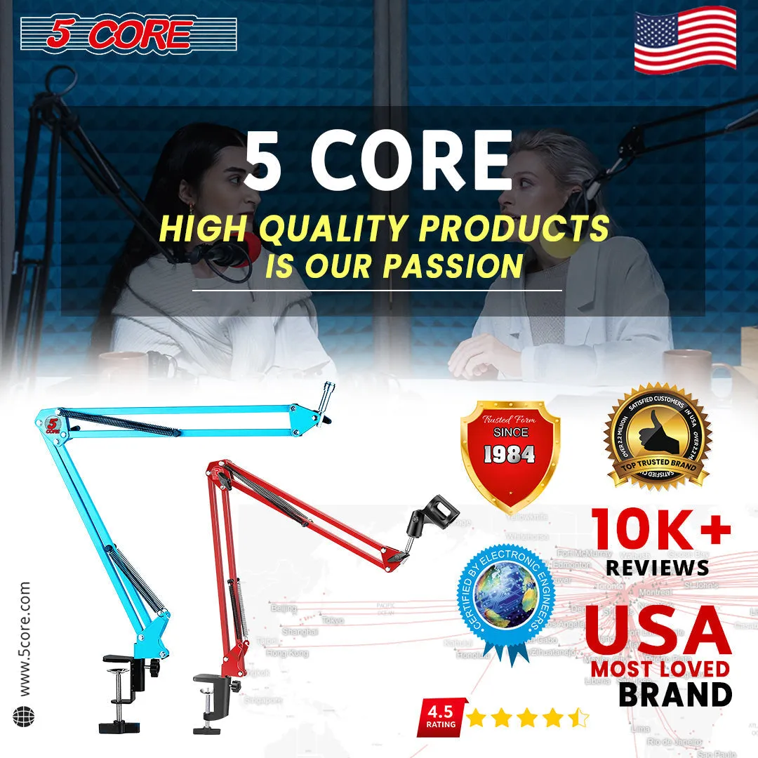 5Core 2 Pieces Microphone Mic Suspension Boom Scissor Arm Desk Stand