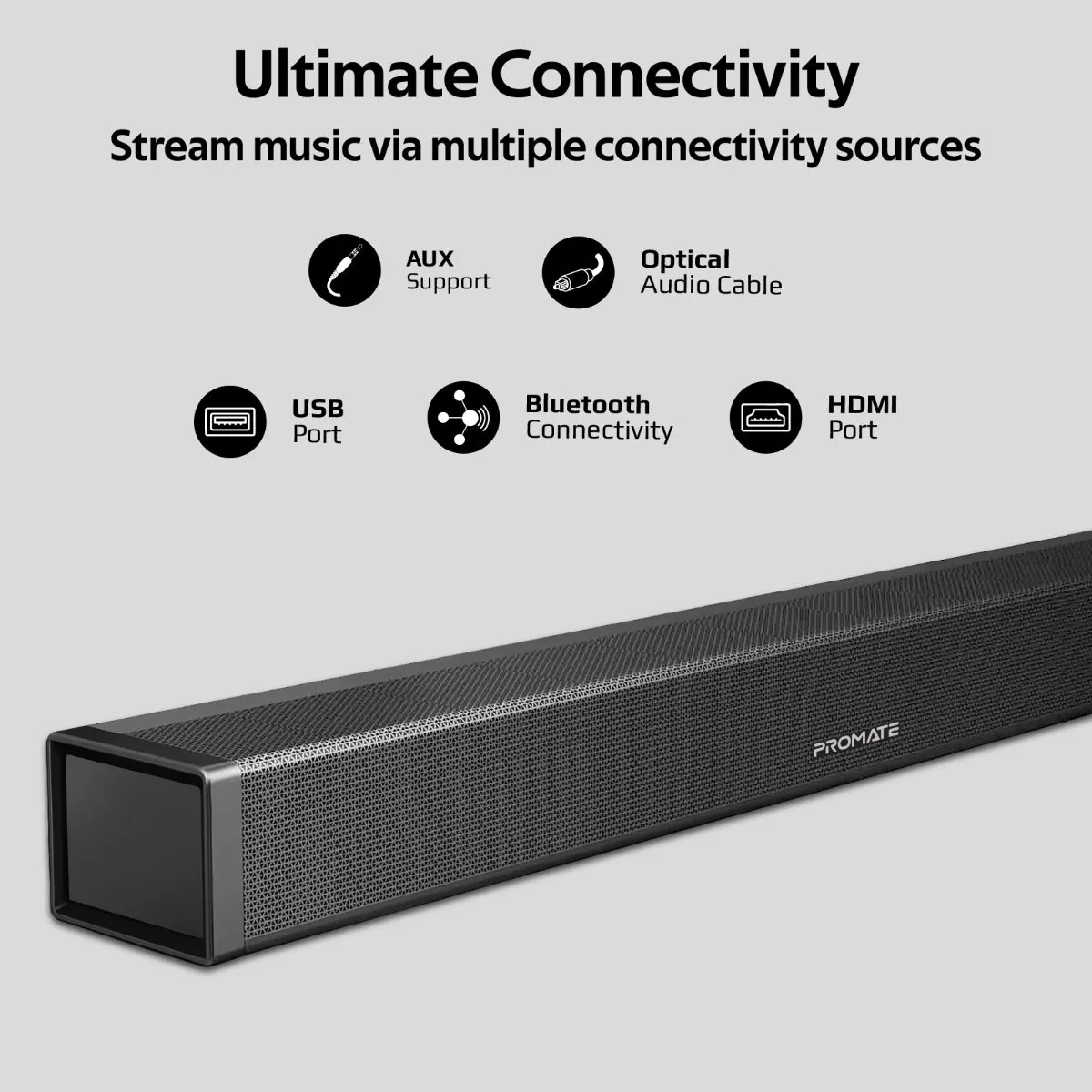 60W High Definition Wireless Stereo SoundBar