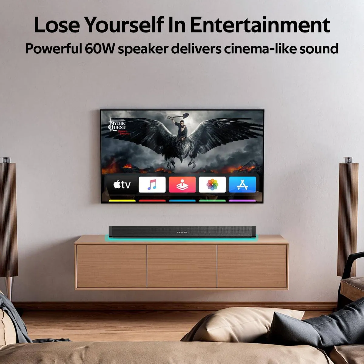 60W High Definition Wireless Stereo SoundBar