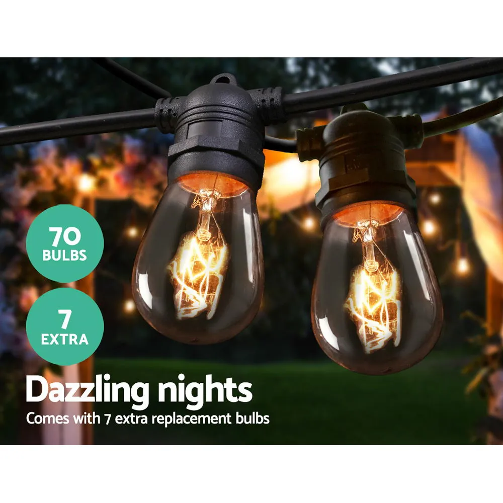 65m Festoon String Lights Christmas Bulbs Party Wedding Garden Party