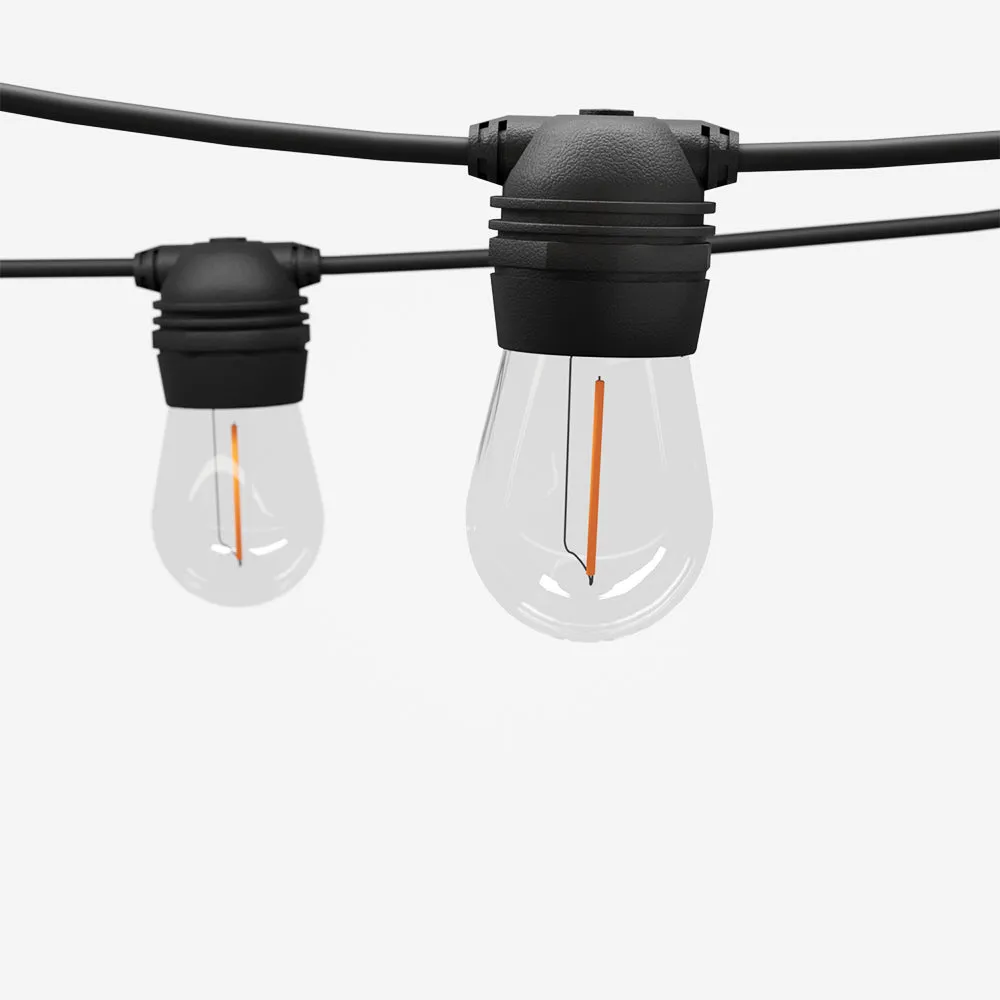 68m Solar Festoon String Lights LED Warm White 70 Bulbs