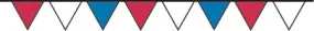 9"w x 12"h, Red, White & Blue, Pennant- 72 per 100' String