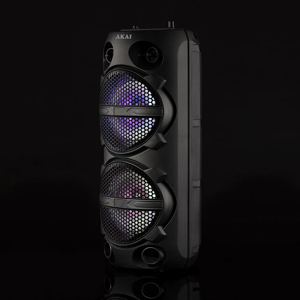 Akai Vibes Dual 6.5inch Bluetooth Portable Party Speaker Black