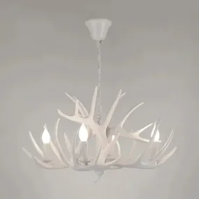 Antler Deco Resin Candle Chandelier: Country Style Suspension Light for Restaurant Ambience