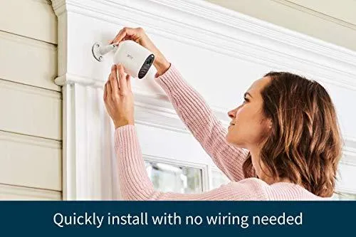 Arlo Essential Spotlight Camera - 1 Pack - Wireless Security, 1080p Video, Color Night Vision, 2 Way Audio, Wire-Free, Direct to WiFi No Hub Needed, Works with Alexa, White - VMC2030