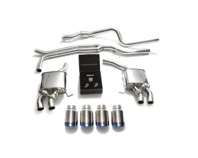 ARMYTRIX Stainless Steel Valvetronic Exhaust System Quad Blue Coated Tips Porsche Macan 2.0T 2019 