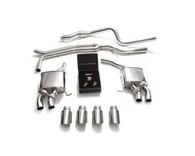 ARMYTRIX Stainless Steel Valvetronic Exhaust System Quad Chrome Silver Tips Porsche Macan 2.0T 2019 