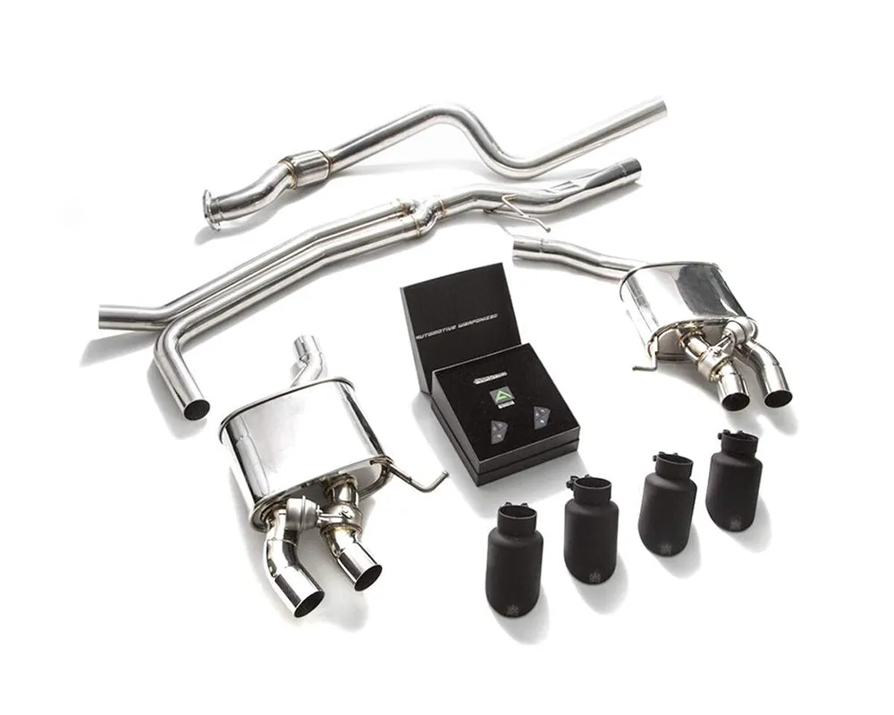 ARMYTRIX Stainless Steel Valvetronic Exhaust System Quad Matte Black Tip Porsche Macan 2.0T 2019 