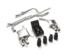 ARMYTRIX Stainless Steel Valvetronic Exhaust System Quad Matte Black Tip Porsche Macan 2.0T 2019 