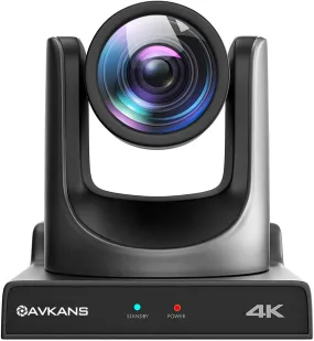 AVKANS 4K HDMI Camera, 20X SDI/HDMI/USB/IP Live Streaming 4K PTZ Camera for Church Events Video Production Services