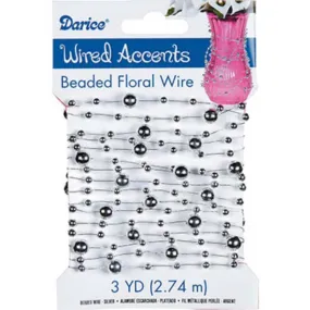 Beaded Wire Garland Silver 3 yards