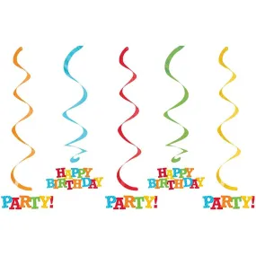 Birthday Stripe Dizzy Danglers, 5ct