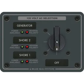 Blue Sea 8366 AC Rotary Switch Panel 30 Ampere 3 Positions   OFF, 2 Pole [8366]