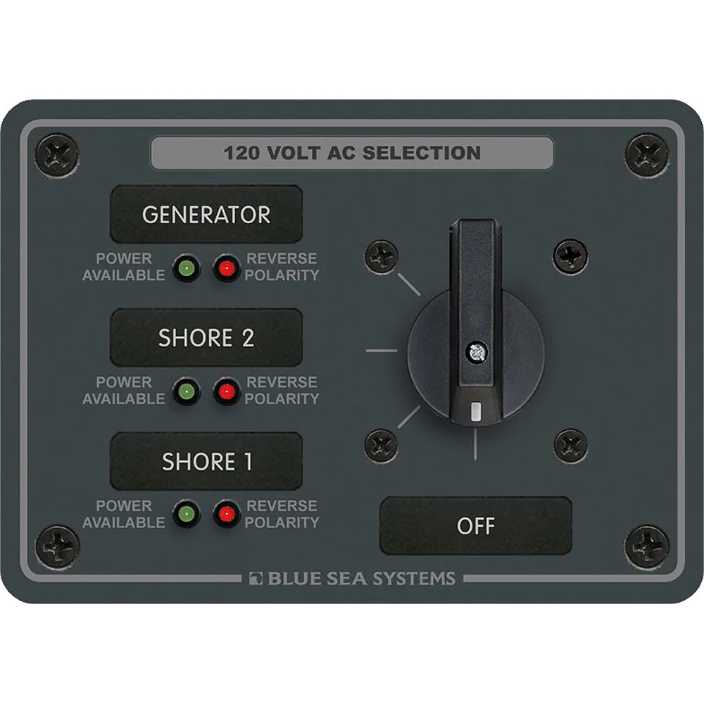 Blue Sea 8366 AC Rotary Switch Panel 30 Ampere 3 Positions   OFF, 2 Pole [8366]