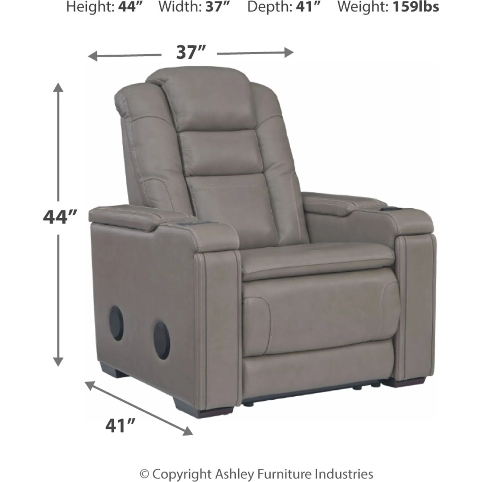 Boerna Power Recliner - Gray