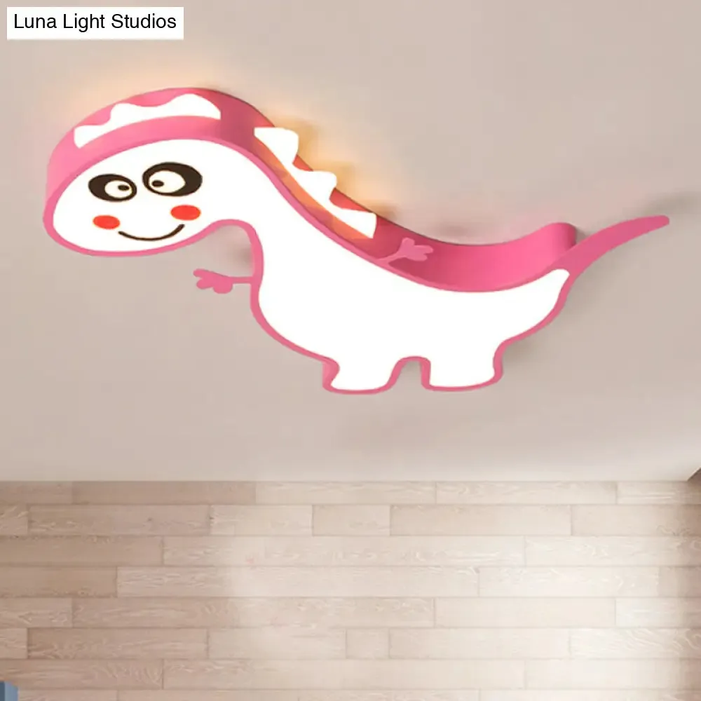Boys Girls LED Ceiling Light: Dancing Dragon Acrylic Cartoon Flush Ceiling Fixture