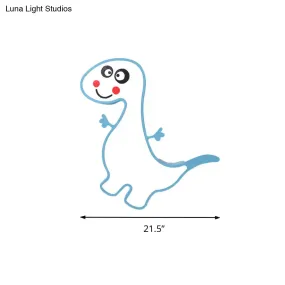Boys Girls LED Ceiling Light: Dancing Dragon Acrylic Cartoon Flush Ceiling Fixture