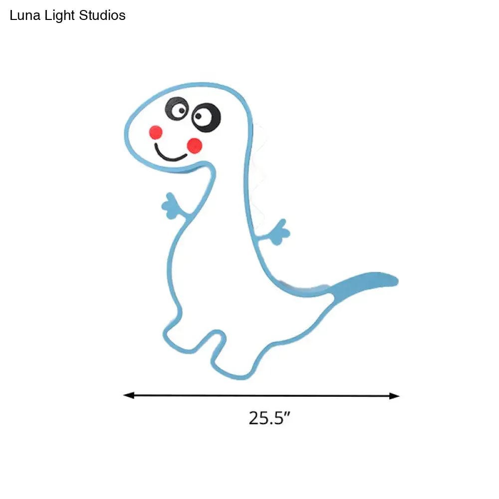 Boys Girls LED Ceiling Light: Dancing Dragon Acrylic Cartoon Flush Ceiling Fixture