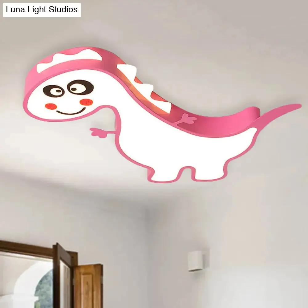 Boys Girls LED Ceiling Light: Dancing Dragon Acrylic Cartoon Flush Ceiling Fixture