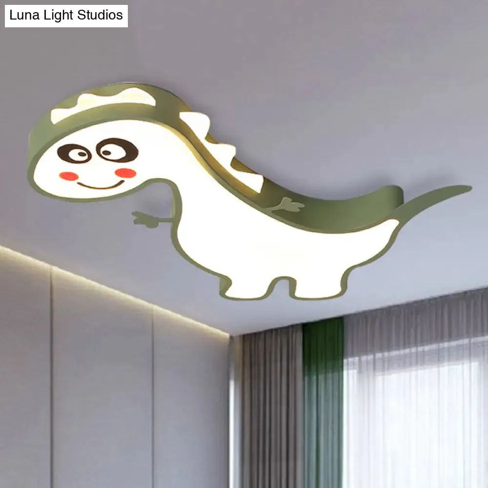 Boys Girls LED Ceiling Light: Dancing Dragon Acrylic Cartoon Flush Ceiling Fixture