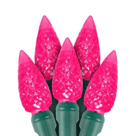 C6 LED Christmas Lights 100L Pink