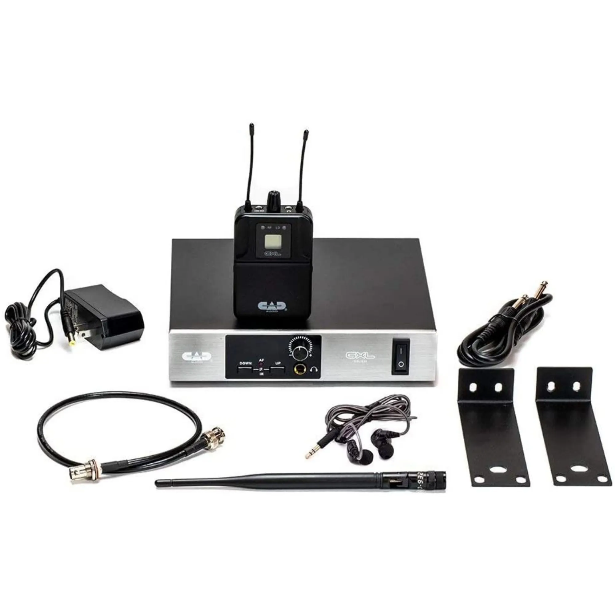 CAD Audio GXLIEM Single-Mix In-Ear Wireless Monitoring System - Includes MEB1 Earbuds, Integral Rack Ears, and Antenna Relocation Kit
