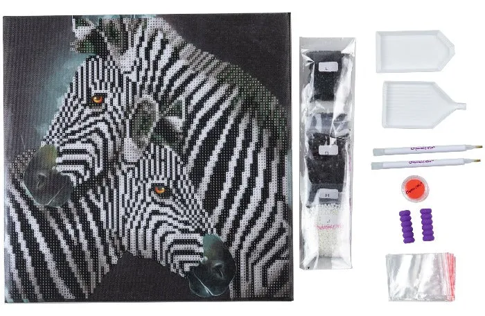 CAK-QVC-3030M-04: Zebra Hugs, 30x30cm Crystal Art Kit