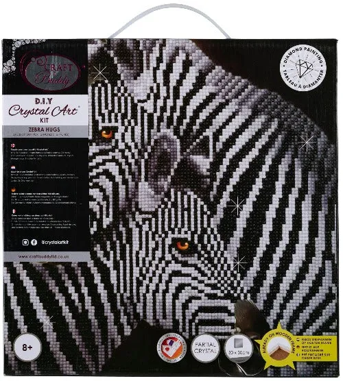 CAK-QVC-3030M-04: Zebra Hugs, 30x30cm Crystal Art Kit