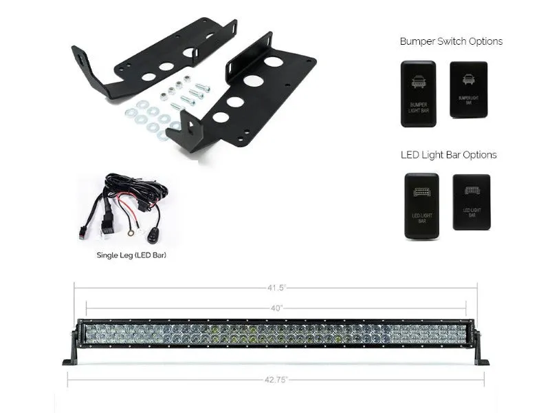 Cali Raise LED 2014-2021 TOYOTA TUNDRA 42" HIDDEN GRILLE CURVED LED LIGHT BAR BRACKETS KIT