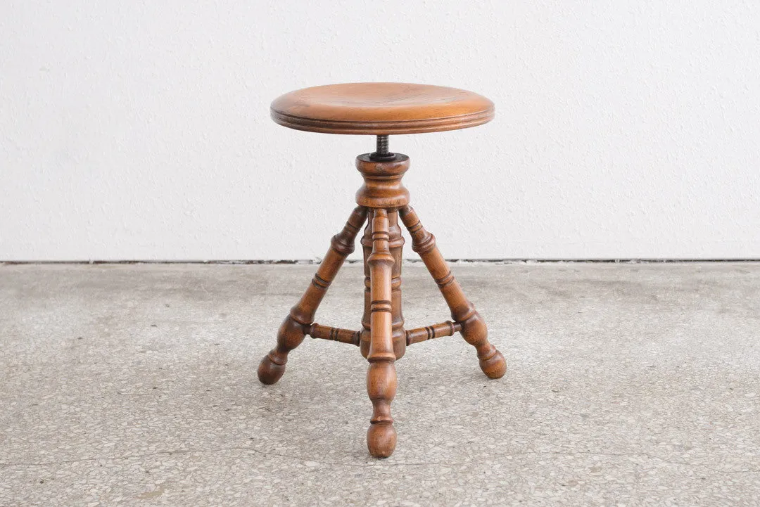 Carved Tripod Piano Stool