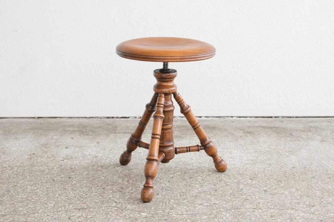Carved Tripod Piano Stool