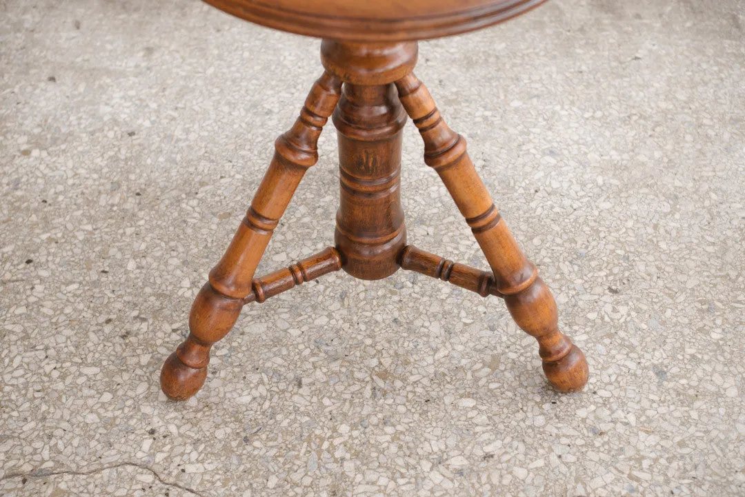 Carved Tripod Piano Stool