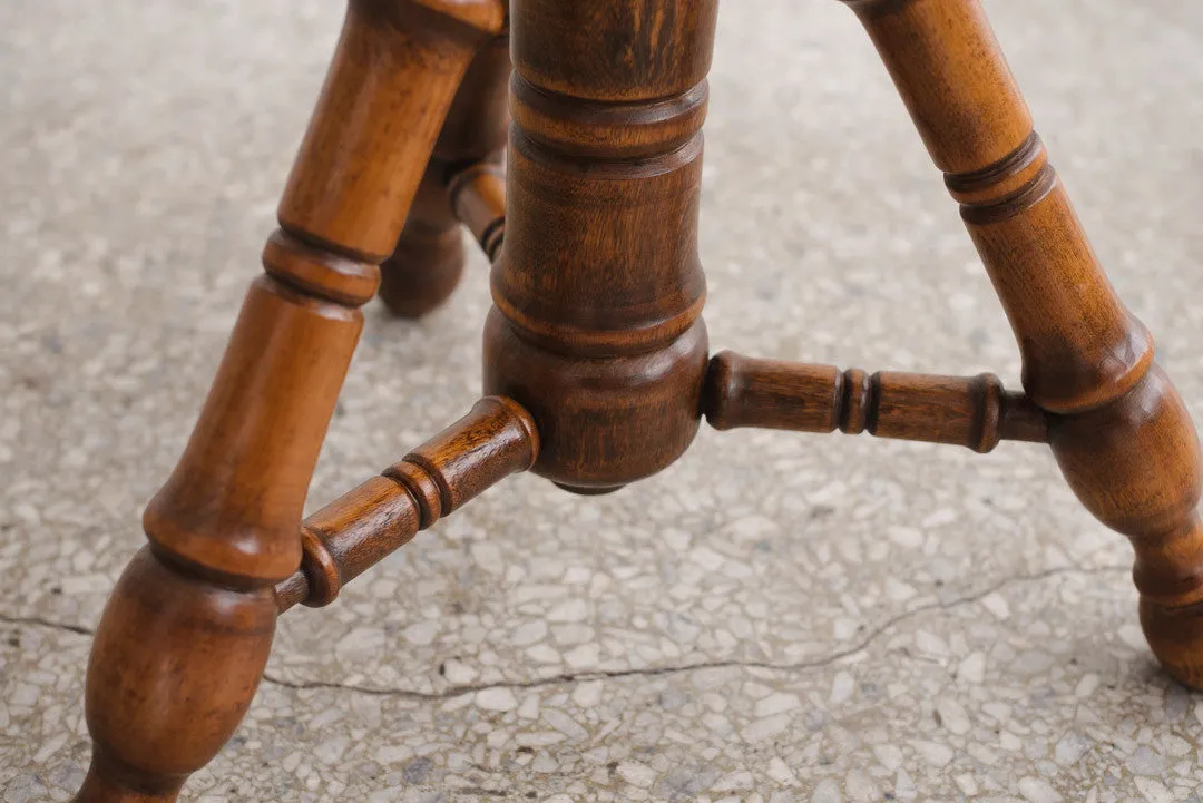 Carved Tripod Piano Stool