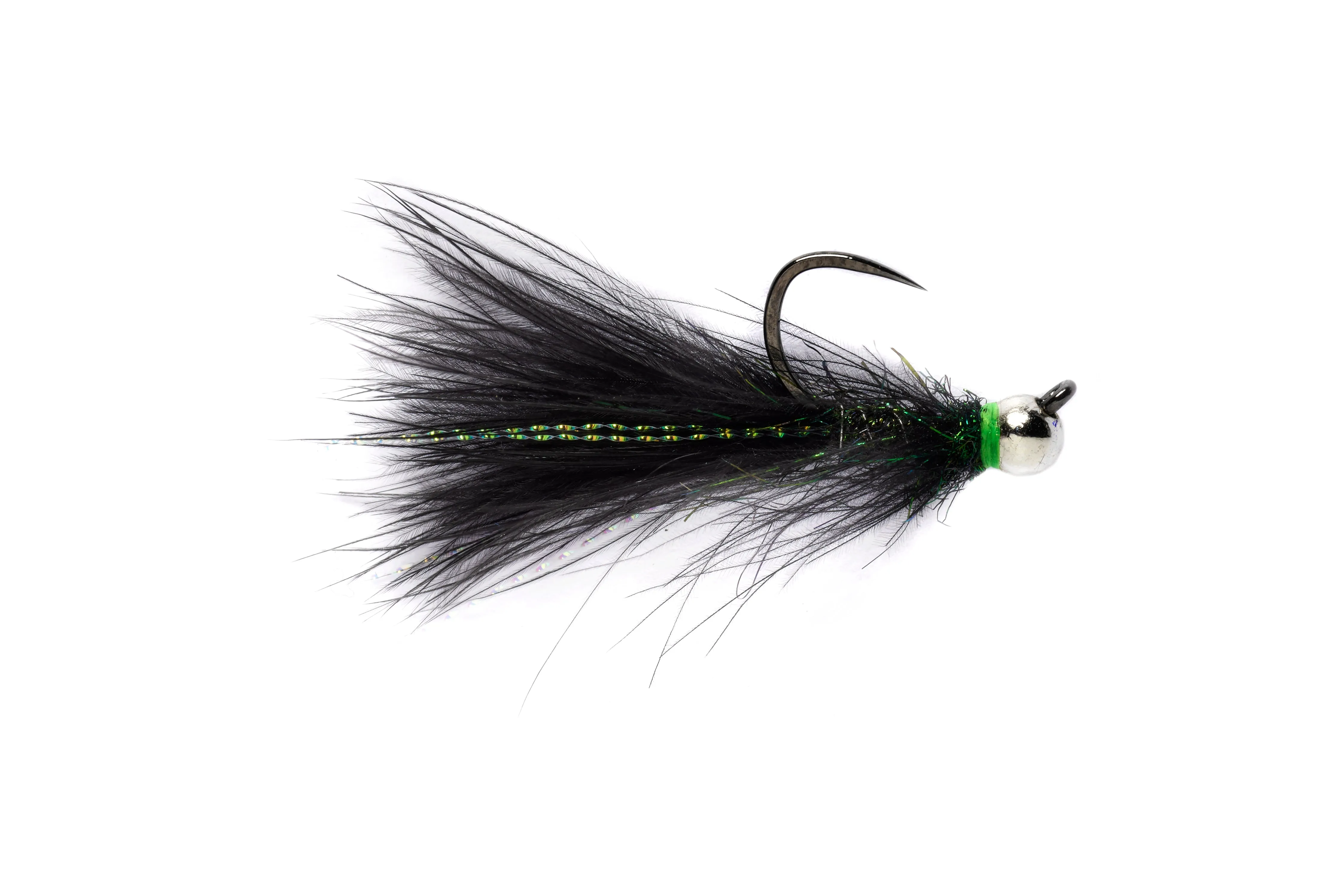CDC Jig Streamer Black by Fulling Mill// Barbless Hook