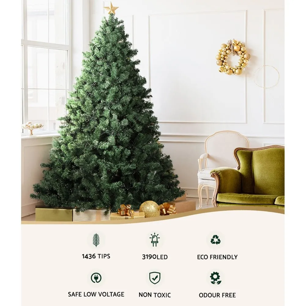 Christmas Tree 2.4M Xmas Tree with 3190 LED Lights Warm White