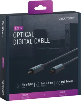 Clicktronic Toslink Cable, (5 m.) TOSLINK kabelis