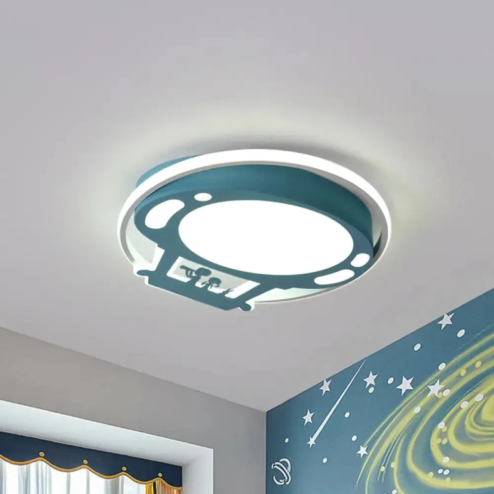 Colorful Cartoon Hot Air Balloon LED Flush Ceiling Light with Metal Shade and Frosted Diffuser
